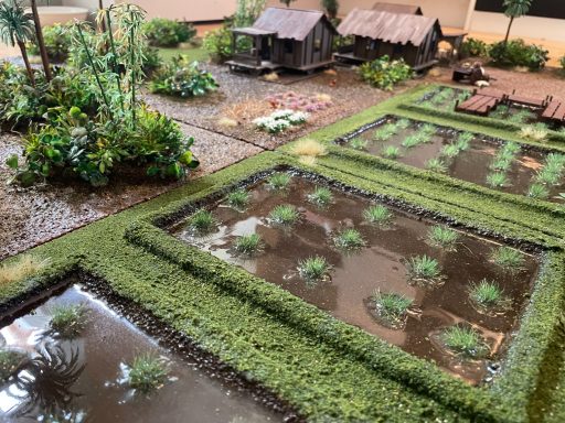 Vietnam Rice Field Terrain – 28mm Scale Handcrafted Vietnam War Rice Field Terrain – 20–28mm